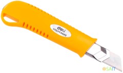 Нож канцелярский Deli E2044 шир.лез.18мм фиксатор усиленный сталь ассорти блистер