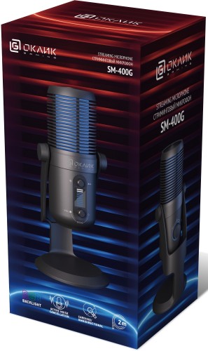 Микрофон проводной USB-A Оклик SM-400G 2м черный