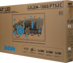 Телевизор LED BBK 43" 43LEM-1060/FTS2C черный FULL HD 60Hz DVB-T2 DVB-C DVB-S2 USB (RUS)