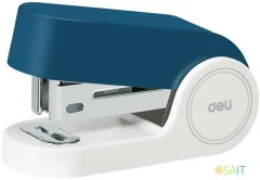 Степлер мини Deli EK203-BL EK203 24/6 26/6 (15листов) встроенный антистеплер синий 15скоб металл/пластик коробка
