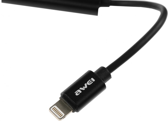 Переходник аудио Premier AWEI lightning/Jack 3.5 (f) 0.1м. черный (CL-121)