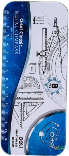 Набор для черчения Deli EG30505 корпус ассорти металл в компл.:8 предметов