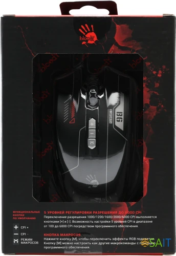 Мышь A4Tech Bloody ES7 черный оптическая 6000dpi USB 8but