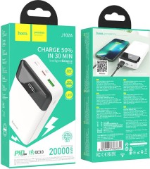 Мобильный аккумулятор Hoco J102A Cool figure 20000mAh QC/PD 20W 5A USB-A/USB-C белый (J102A COOL FIGURE WHITE)