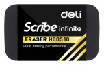 Ластик Deli EH00510 Scribe Infinite 20x10x40мм черный индивидуальная картонная упаковка