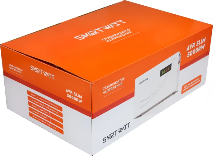 Стабилизатор напряжения Smartwatt AVR Slim 5000RW 5000ВА белый