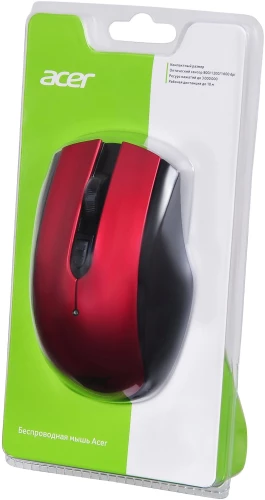 Мышь Acer OMR032 черный/красный оптическая 1600dpi беспров. USB 3but (ZL.MCEEE.009)