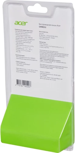 Мышь Acer OMR032 черный/красный оптическая 1600dpi беспров. USB 3but (ZL.MCEEE.009)
