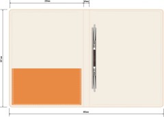 Папка метал.пруж.скоросш. Бюрократ Double Neon DNE07POR A4 пластик 0.7мм кор.27мм карм.прод.внут. оранжевый