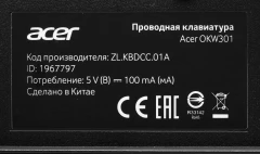 Клавиатура Acer OKW301 черный USB Multimedia для ноутбука (ZL.KBDCC.01A)