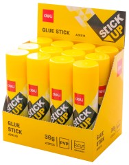 Клей-карандаш Deli EA20310 36гр корп.желтый ПВП дисплей картонный усиленный Stick UP