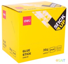 Клей-карандаш Deli EA20310 36гр корп.желтый ПВП дисплей картонный усиленный Stick UP