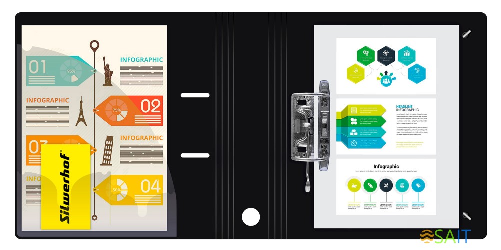 Папка-регистратор Silwerhof 355050 A4 70мм полифом черный