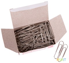 Скрепки Deli E39712 металл никелированные 33мм (упак.:100шт) картонная коробка