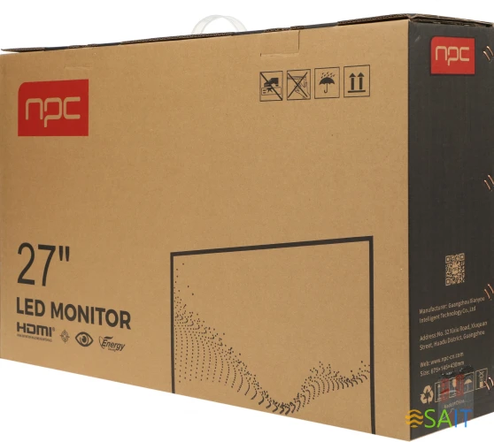 Монитор NPC 27" MZ2704 черный IPS LED 5ms 16:9 HDMI M/M матовая 250cd 178гр/178гр 2560x1440 100Hz DP 2K USB 4кг