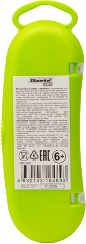 Готовальня Silwerhof Daily корпус зеленый пластик 12см с гнездом для карандаша в компл.:карандаш