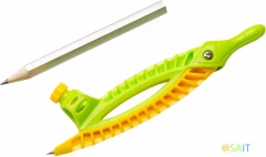 Готовальня Silwerhof Daily корпус зеленый пластик 12см с гнездом для карандаша в компл.:карандаш