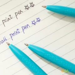 Ручка шариков. автоматическая Deli Arrow EQ24-BL прозрачный/белый d=0.7мм син. черн.