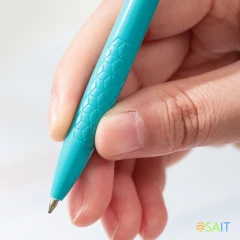 Ручка шариков. автоматическая Deli Arrow EQ24-BL прозрачный/белый d=0.7мм син. черн.