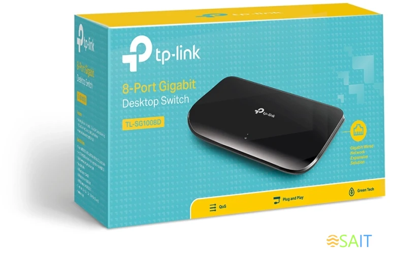 Коммутатор TP-Link TL-SG1008D (L2) 8x1Гбит/с неуправляемый