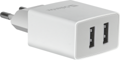Defender Сетевой адаптер UPA-22 белый, 2xUSB, 2.1А Сетевой адаптер Defender UPA-22