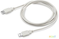 Кабель-удлинитель Buro Reversible USB A(m) USB A(f) 1.8м серый