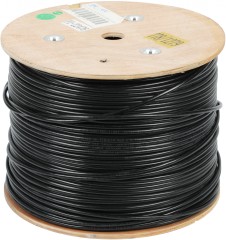 Кабель сетевой FTP 4 пары cat.5E solid 0.51мм CCA 305м черный outdoor