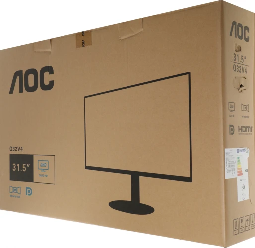 Монитор AOC 31.5" Value Line Q32V4 черный IPS LED 4ms 16:9 HDMI M/M матовая 250cd 178гр/178гр 2560x1440 75Hz DP 2K 6.8кг