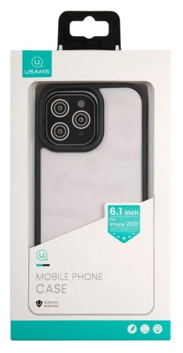 Чехол (клип-кейс) для Apple iPhone 13 Pro Usams US-BH770 прозрачный/черный (УТ000028119)