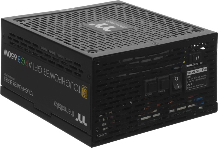 Блок питания Thermaltake ATX 650W Toughpower GF1 ARGB 80+ gold (20+4pin) APFC 140mm fan color LED 9xSATA Cab Manag RTL