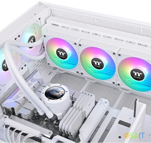 Система водяного охлаждения Thermaltake TH360 V2 Ultra EX Snow ARGB Soc-AM5/AM4/1200/1700/1851 белый 4-pin 28.5dB Al+Cu LCD Ret (CL-W426-PL12SW-A)