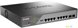 Коммутатор D-Link DSS-200G-10MPP/A1A (L2) 8x1Гбит/с 2SFP 8PoE++ 242W настраиваемый
