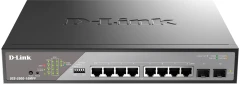 Коммутатор D-Link DSS-200G-10MPP/A1A (L2) 8x1Гбит/с 2SFP 8PoE++ 242W настраиваемый