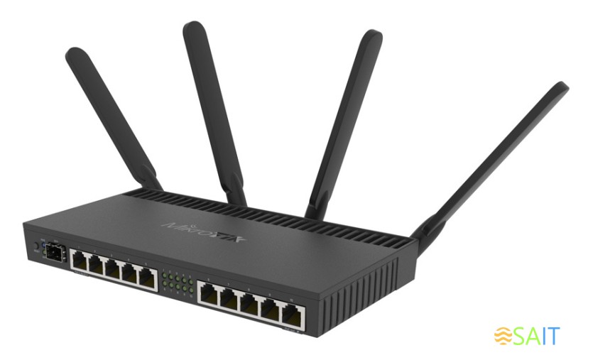 Роутер беспроводной MikroTik RB4011iGS+5HacQ2HnD-IN AC2000 10/100/1000BASE-TX/SFP+ черный