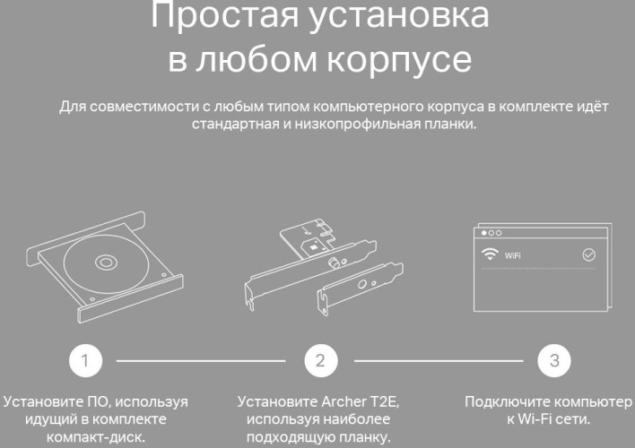 Сетевой адаптер Wi-Fi TP-Link Archer T2E AC600 PCI Express (ант.внеш.съем) 1ант.