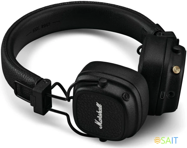 Гарнитура накладные Marshall Major V черный беспроводные bluetooth оголовье (MAJOR V BLACK)