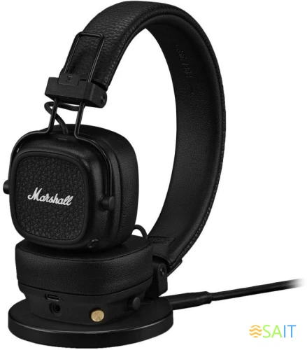 Гарнитура накладные Marshall Major V черный беспроводные bluetooth оголовье (MAJOR V BLACK)