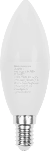 Умная лампа Digma DiLight F1 E14 5Вт 470lm Wi-Fi (DLF1E14)