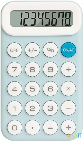 Калькулятор карманный Deli EM10 светло-голубой 8-разр.