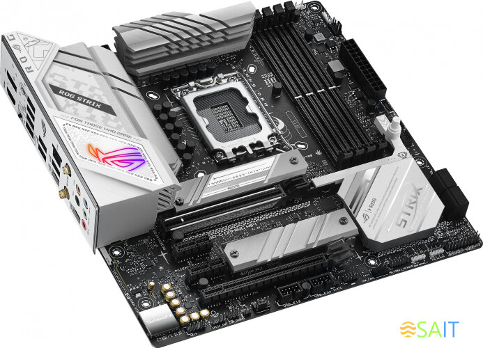 Материнская плата Asus ROG STRIX B760-G GAMING WIFI Soc-1700 Intel B760 4xDDR5 mATX AC`97 8ch(7.1) 2.5Gg RAID+HDMI+DP
