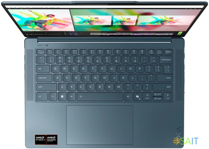 Ноутбук Lenovo Yoga Pro 7 14AKP10 Ryzen AI 7 350 32Gb SSD1Tb AMD Radeon 860M 14.5" OLED 3K (2944x1840) без ОС turquoise WiFi BT Cam (83KG0013RK)