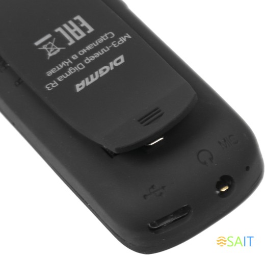 Плеер Flash Digma R3 8Gb черный/0.8"/FM/microSDHC/clip