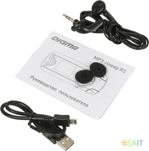 Плеер Flash Digma R3 8Gb черный/0.8"/FM/microSDHC/clip