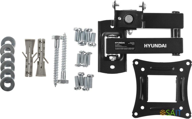 Кронштейн для телевизора Hyundai GL-N1 черный 10"-27" макс.15кг настенный поворотно-выдвижной и наклонный