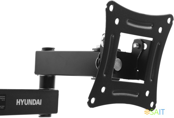 Кронштейн для телевизора Hyundai GL-N1 черный 10"-27" макс.15кг настенный поворотно-выдвижной и наклонный