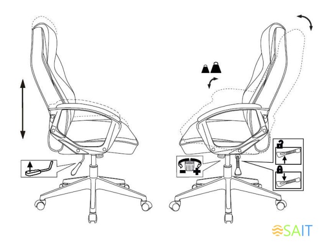 Кресло игровое Zombie Hero серый ткань/эко.кожа крестов. пластик
