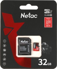 Флеш карта microSDHC 32GB Netac NT02P500PRO-032G-R P500 Extreme Pro + adapter