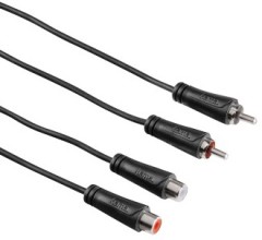 Кабель-удлинитель аудио Hama 2хRCA (m)/2хRCA (f) 10м. черный (00122279)