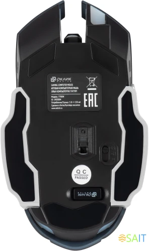 Мышь Оклик 770GW черный/серебристый оптическая 3600dpi беспров. USB для ноутбука 6but