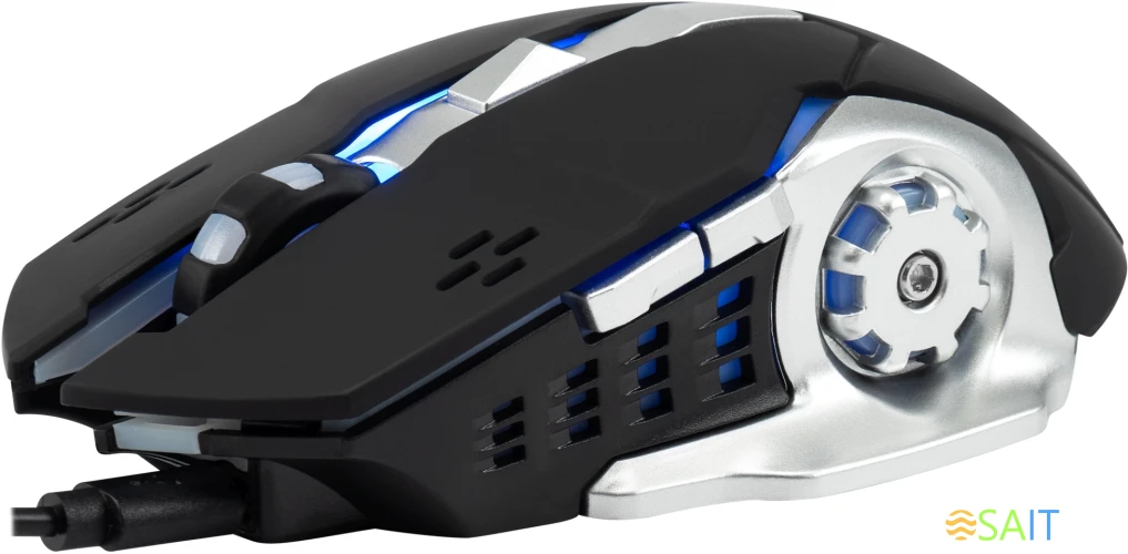 Мышь Оклик 770GW черный/серебристый оптическая 3600dpi беспров. USB для ноутбука 6but